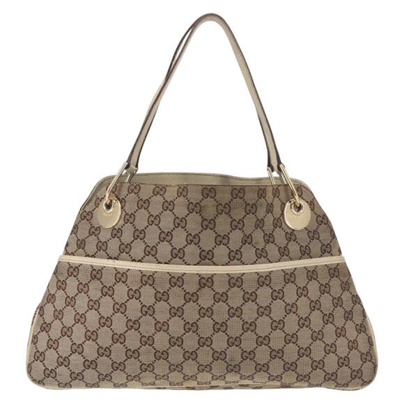 GUCCI GG Canvas Tote Bag Beige Gold - Picture 2 of 12